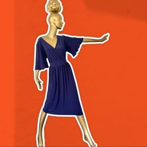NWT Jersey draped dress from Eliza J.  Navy Blue feminine slimming silhouette